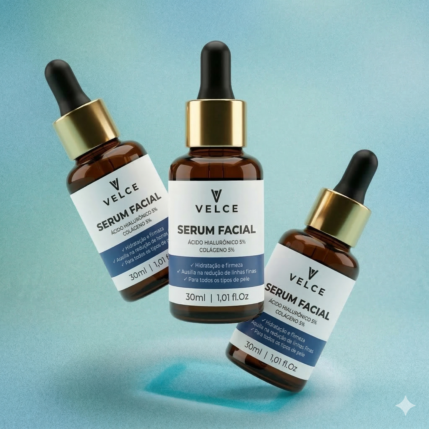 Sérum Facial Velce – Ácido Hialurônico 5% + Colágeno 5%