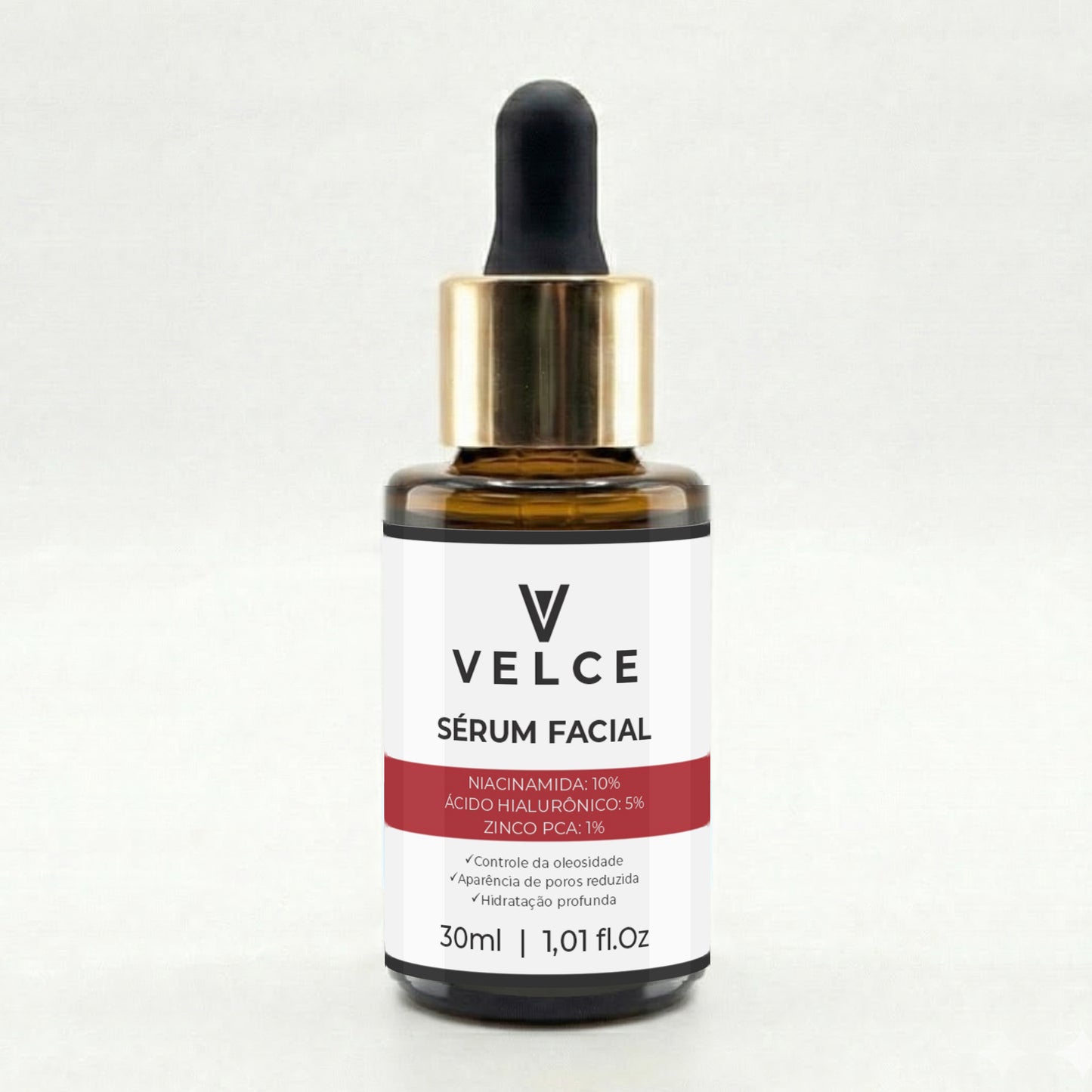 Sérum Facial Velce – Niacinamida 10% + Hialurônico 5% + Zinco PCA 1%