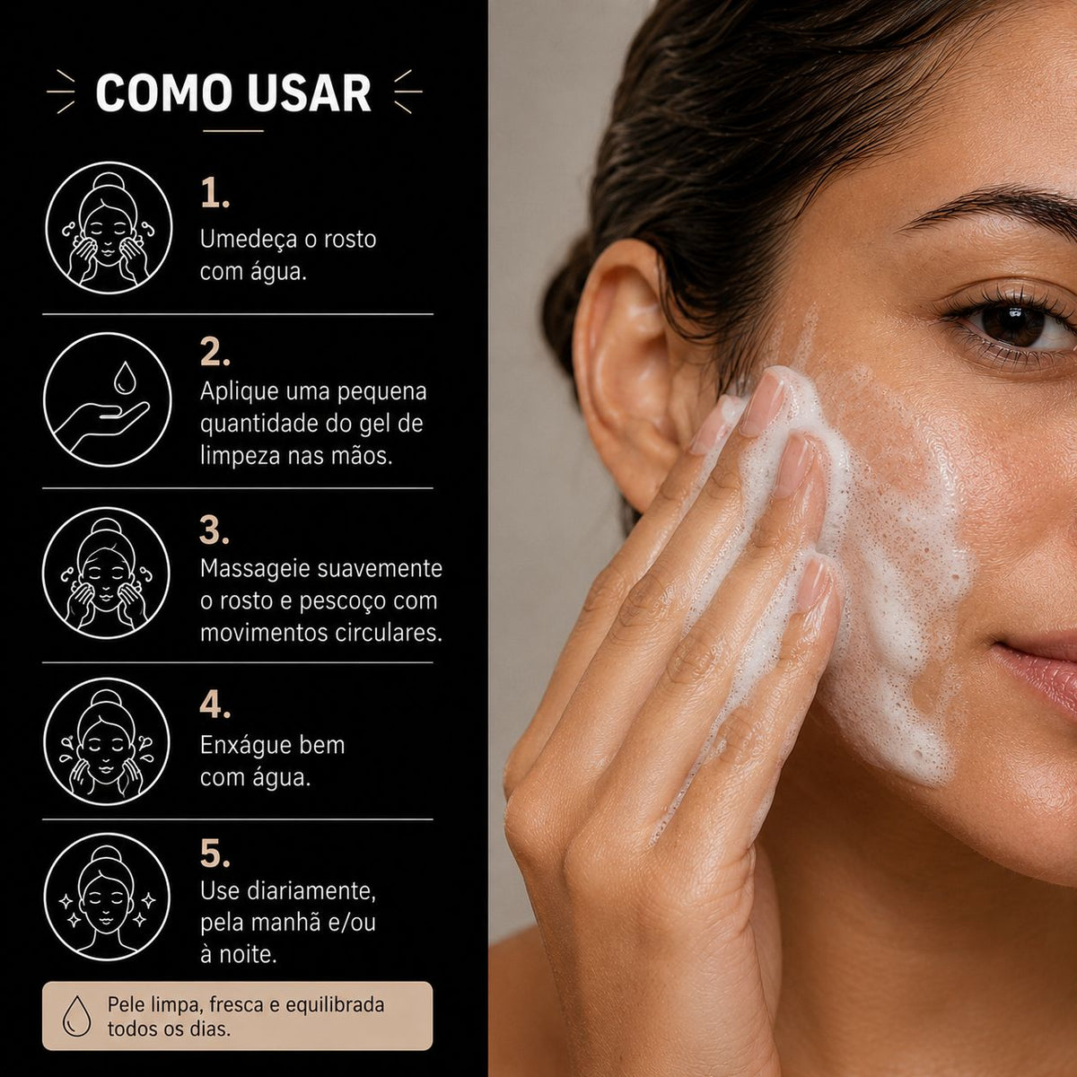 Gel de Limpeza Facial Velce 250ml – Limpeza Profunda com Ácido Hialurônico