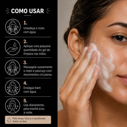 Gel de Limpeza Facial Velce 250ml – Limpeza Profunda com Ácido Hialurônico