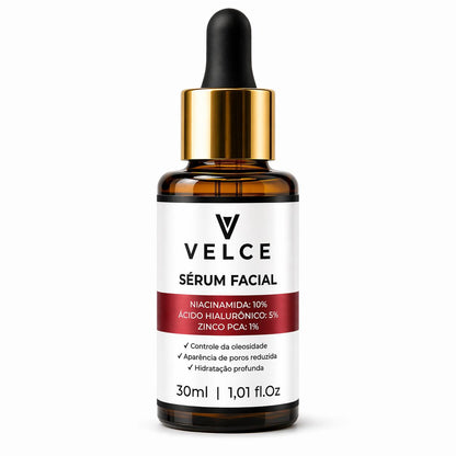 Sérum Facial Velce – Niacinamida 10% + Hialurônico 5% + Zinco PCA 1%