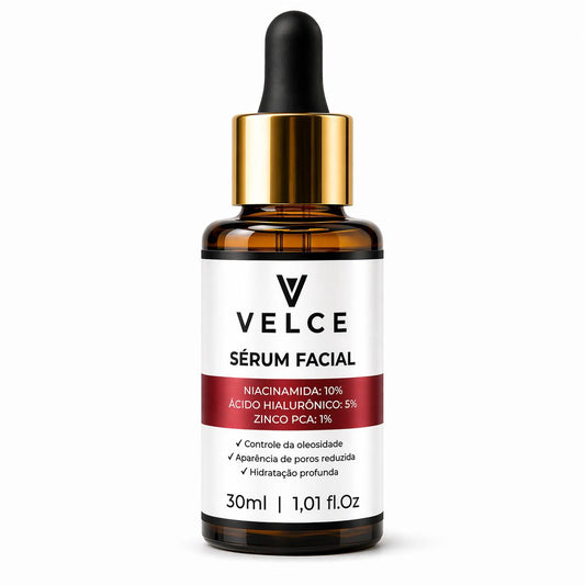 Sérum Facial Velce – Niacinamida 10% + Hialurônico 5% + Zinco PCA 1%