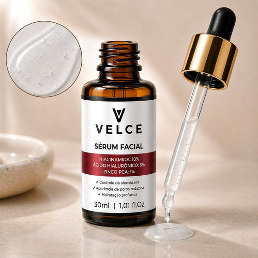 Sérum Facial Velce – Niacinamida 10% + Hialurônico 5% + Zinco PCA 1%
