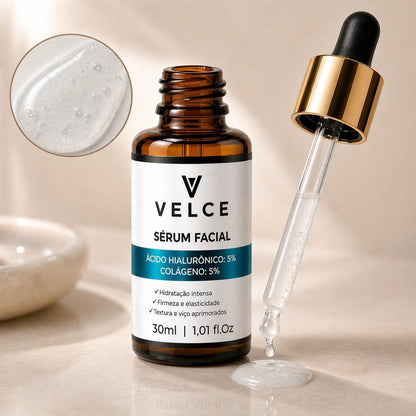Sérum Facial Velce – Ácido Hialurônico 5% + Colágeno 5%