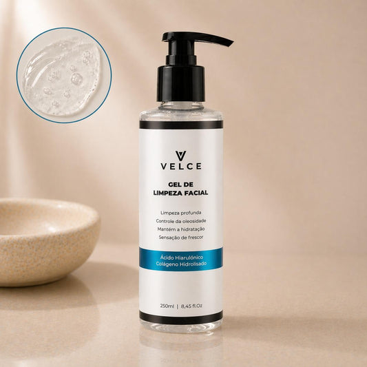 Gel de Limpeza Facial Velce 250ml – Limpeza Profunda com Ácido Hialurônico