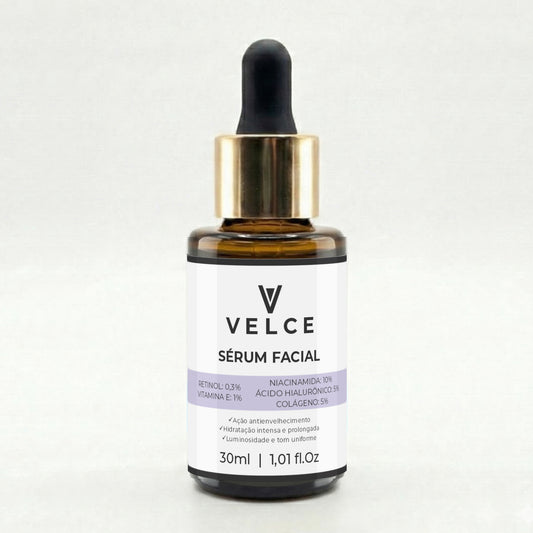 Sérum Facial Velce 5 em 1 – Retinol, Niacinamida, Hialurônico, Colágeno e Vitamina E